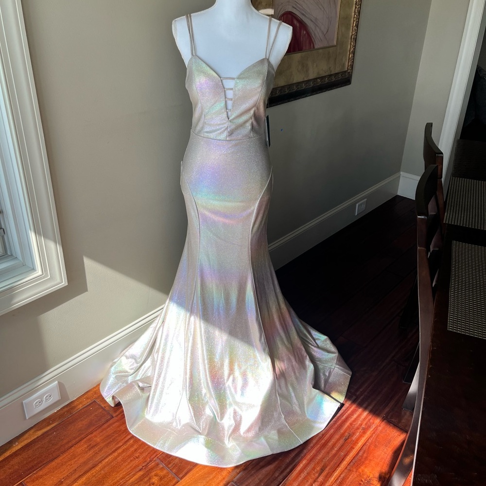 NWT Silver Formal Prom Dress